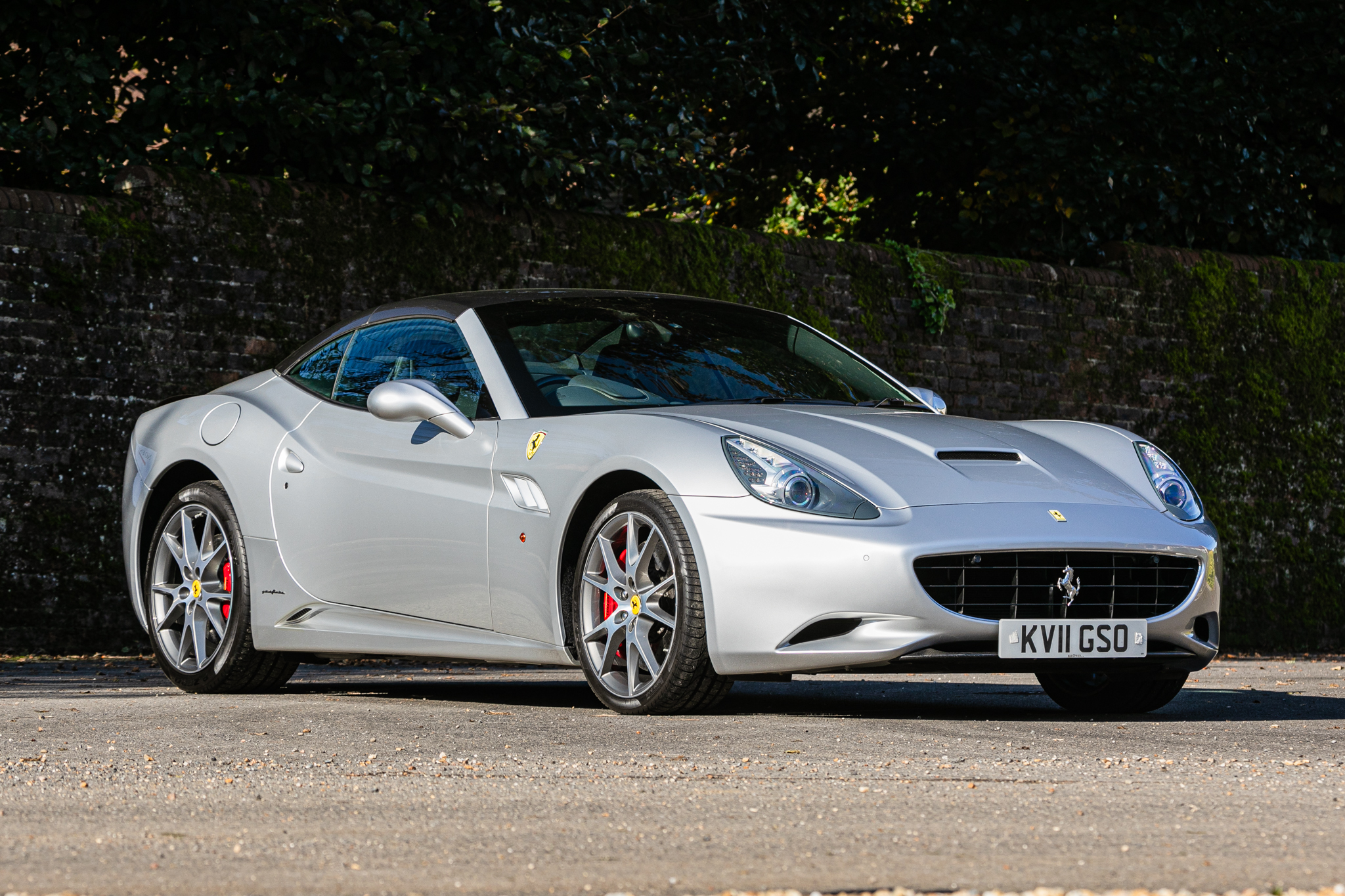 A silver ferrari california