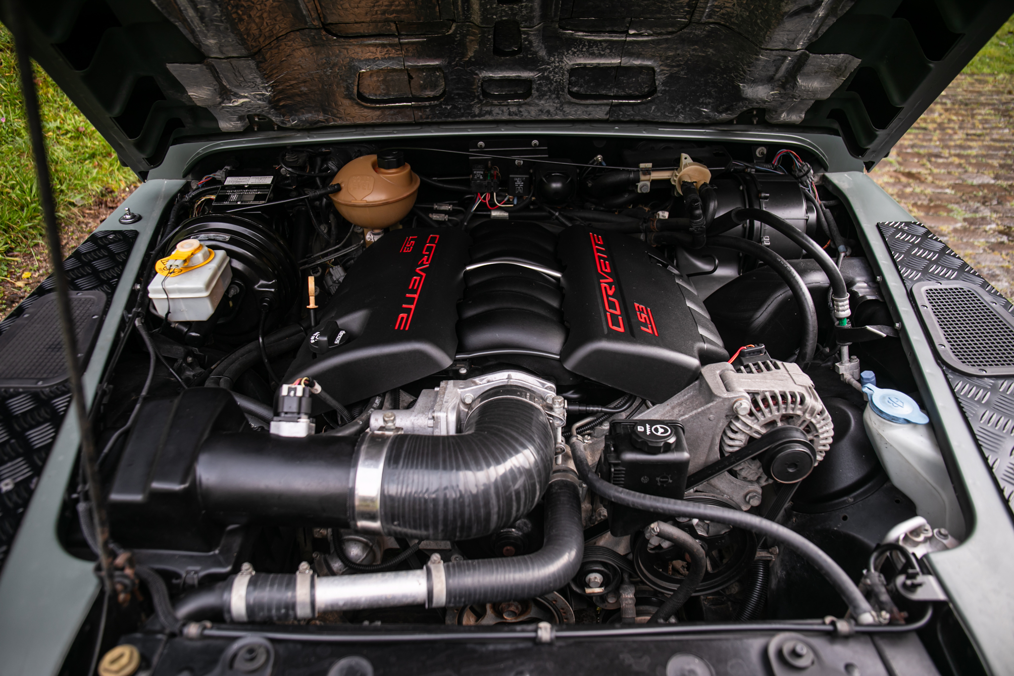 2011 Land Rover Defender with a LS swapped Engine. 