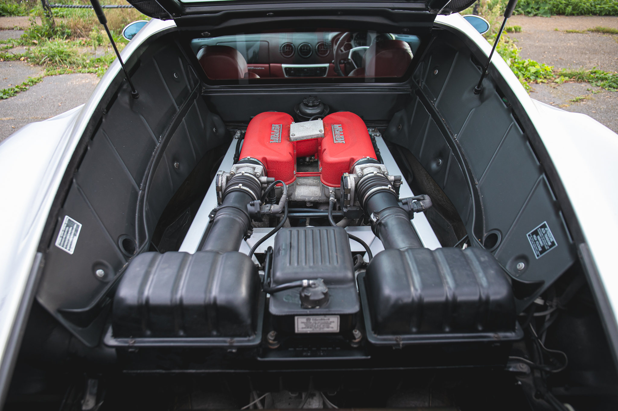 A Ferrari 360 Modena Engine bay.