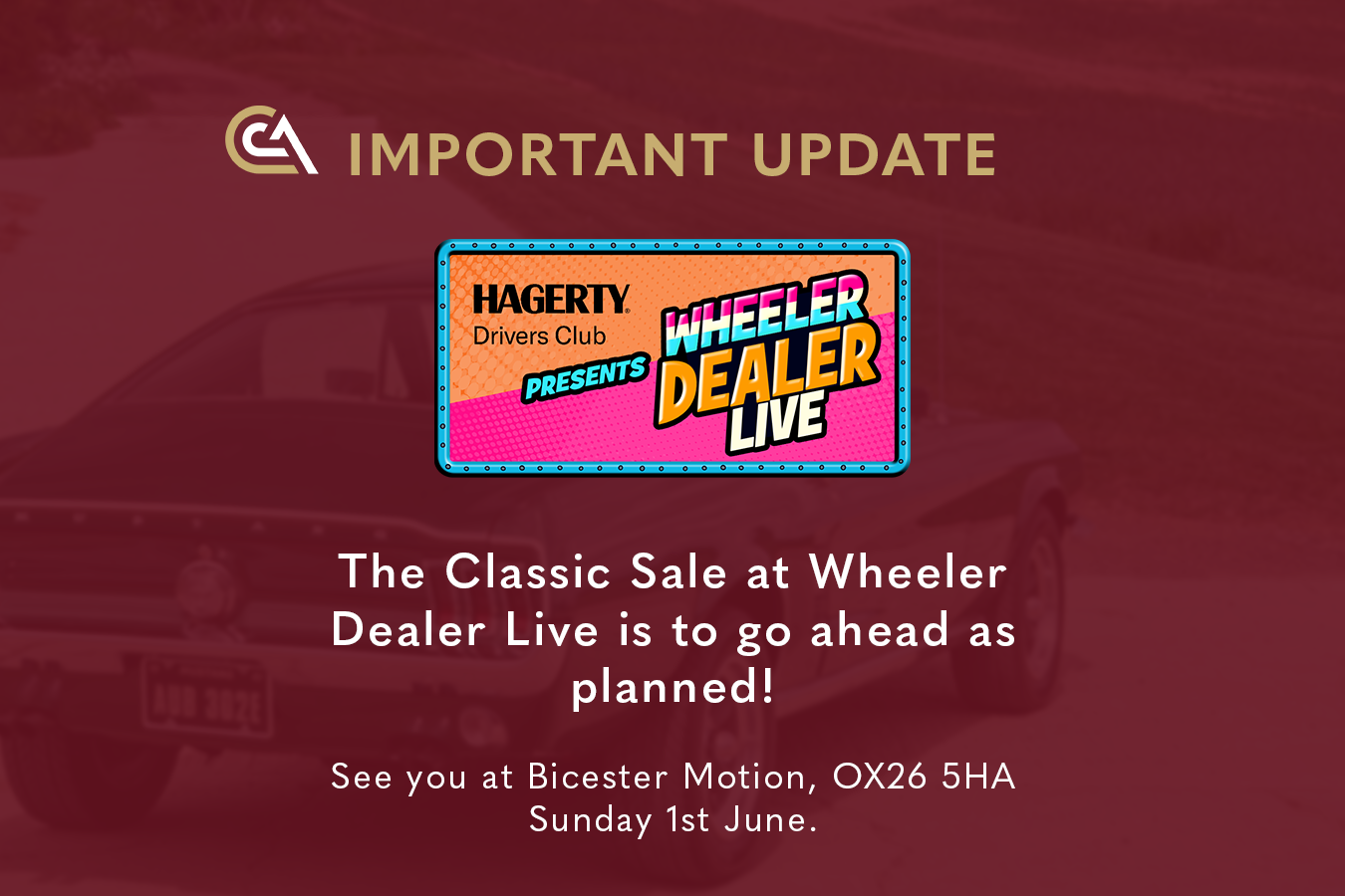 The Classic Sale at Bicester Motion gets the go-ahead
